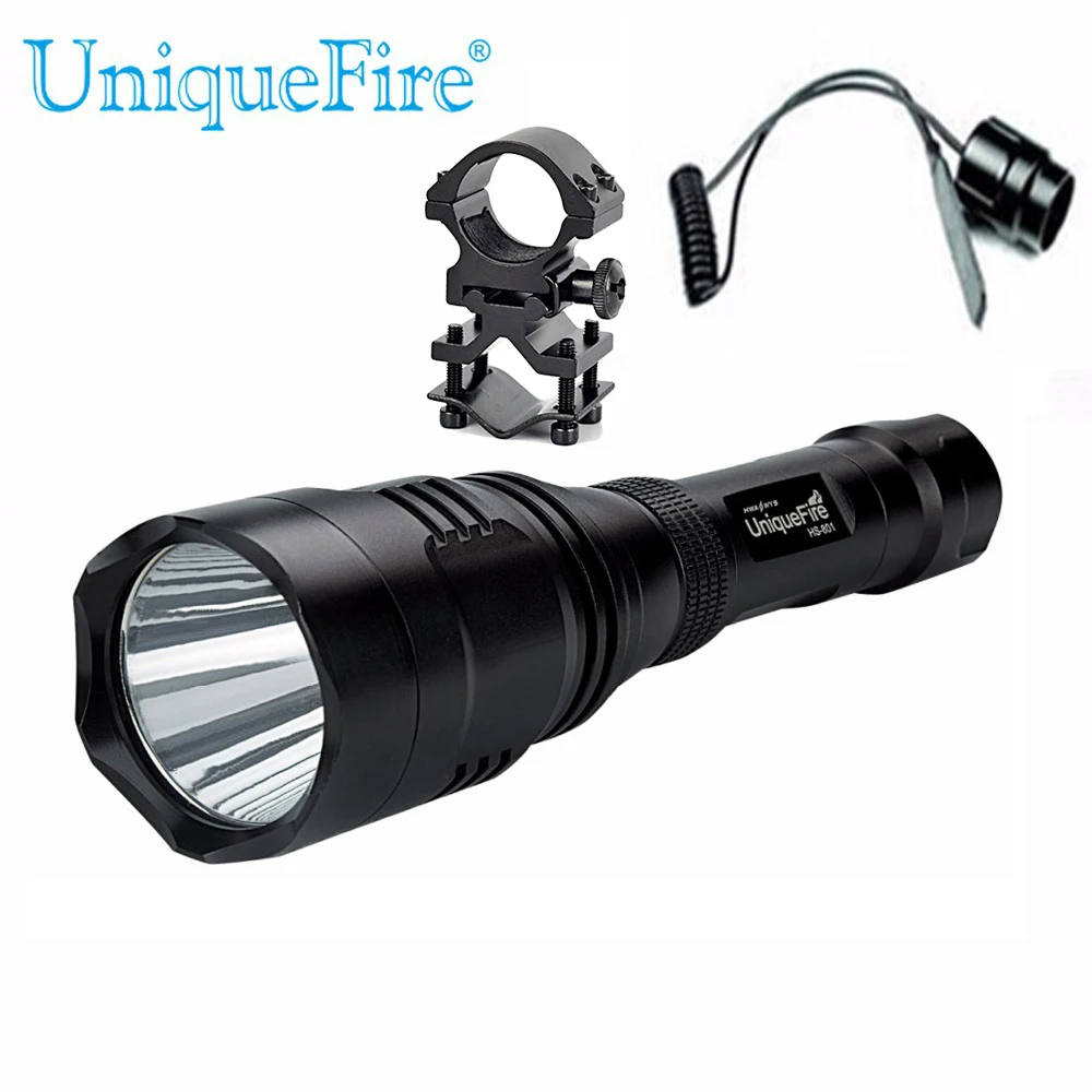 

Uniquefire HS801 XPE White / Green / Red Light Hunting Flashlight Kit Set: Torch+Tactical Remote Switch+Scope Mount
