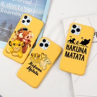 lion king simba phone case for iphone 13 12 11 pro max mini xs 8 7 6 6s plus x se 2020 xr candy yellow silicone cover