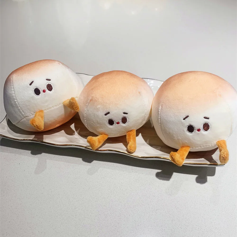 

Stuffed Lifelike Food Toys Kawaii Round Bread Plush Toys For Children Lovely Fluffy Baby Doll Girls Birthday Gifts Cute Charms