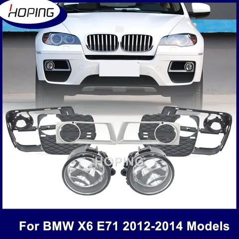 Надеюсь, 4 шт. для BMW X6 E71 E72 2013 2014, передний бампер, противотуманная фара, передняя противотуманная фара, в сборе