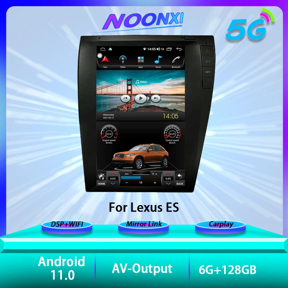 

6+128GB Android 11.0 For Lexus ES 2004-2012 Car Radio Stereo Multimedia Player GPS Navigation Touch Screen 2 Din DVD Head Unit