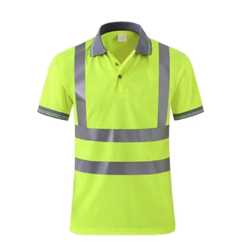 

S-6XL Светоотражающая безопасная рубашка-поло Hi Vis Поло Спецодежда высокой видимости Быстросохнущая униформа Футболка