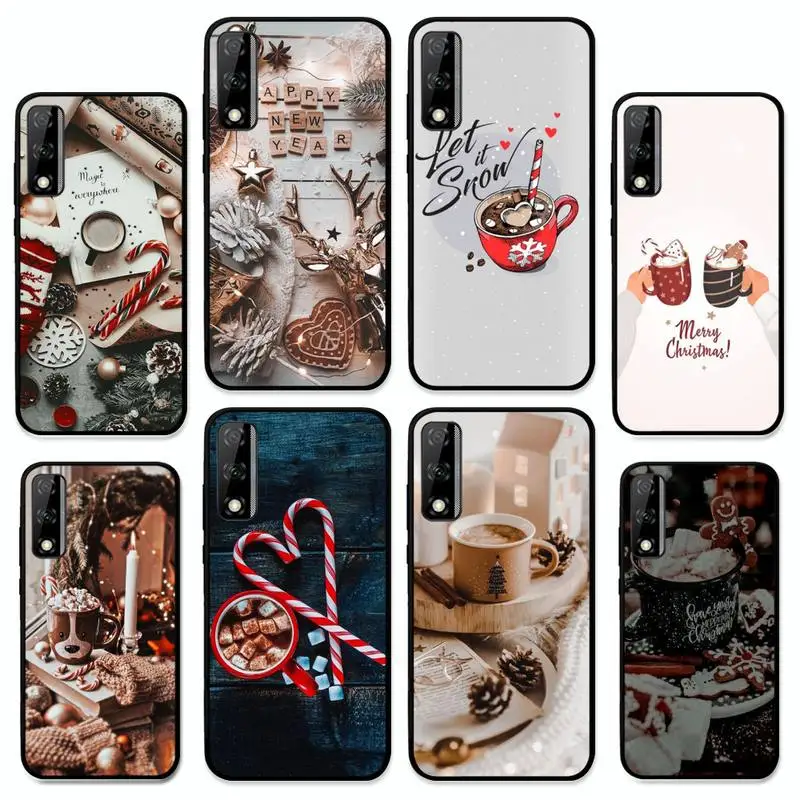 

Winter Coffee Christmas Vibe Phone Case for Huawei Y 6 9 7 5 8s prime 2019 2018 enjoy 7 plus