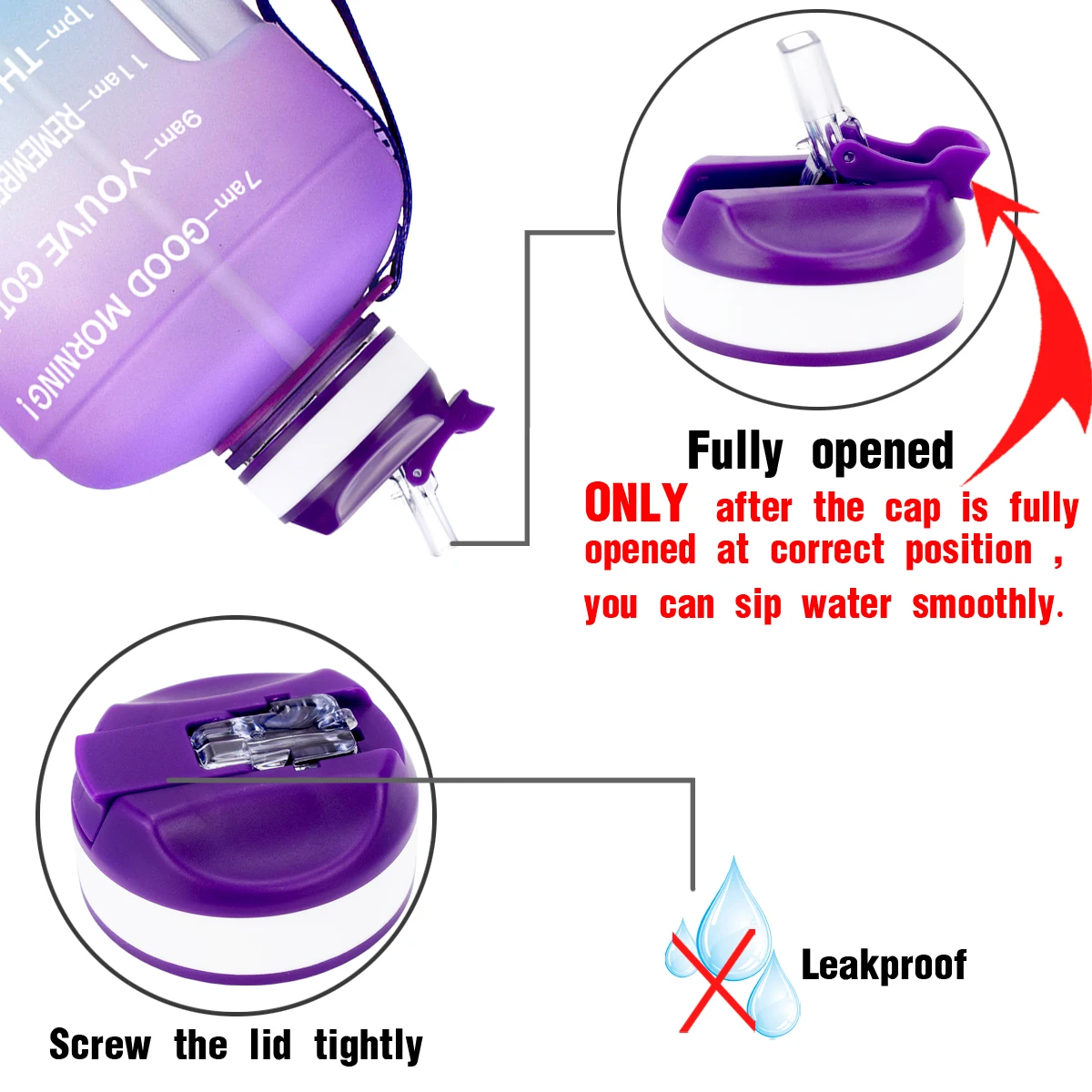 Бутылка для воды объемом 1 галлон с маркером времени в виде соломинки 3 78 л 2 не