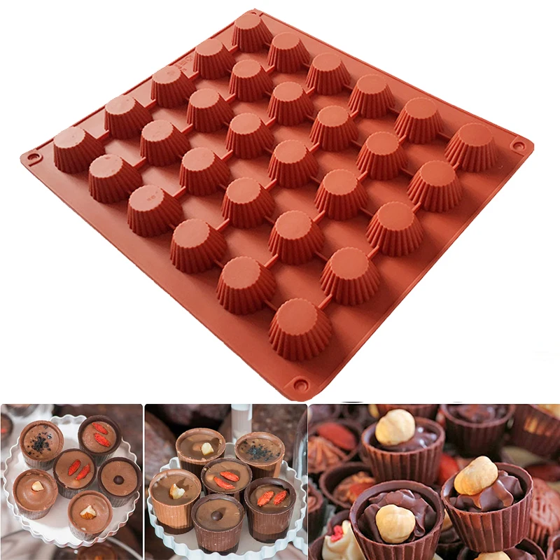 

Mini Cups Chocolate Candy Silicone Mold Mufiin Pan Peanut Butter Mould For Jelly Keto Fat Bombs Ice Cube Wax Kitchen Accessories