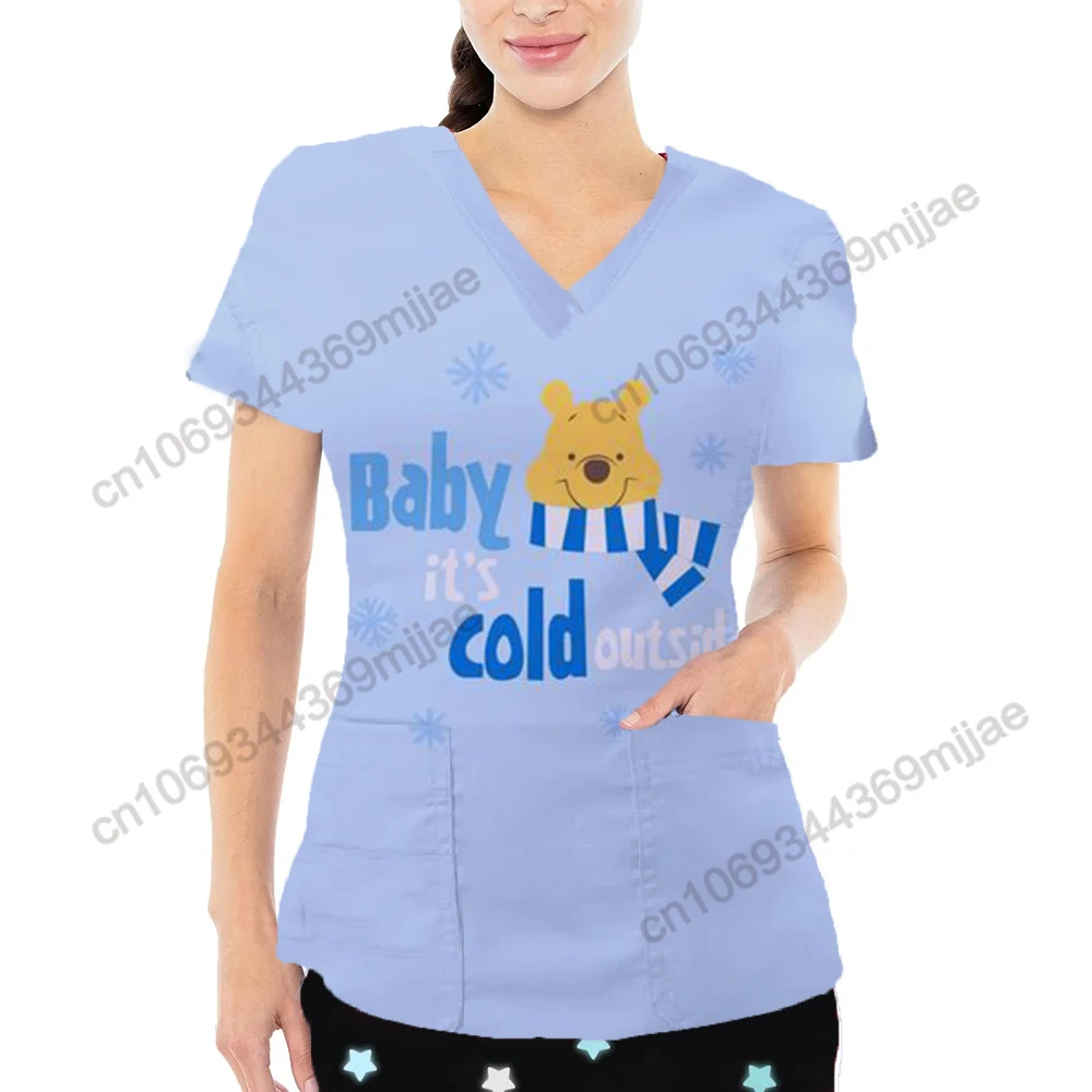 Униформа медсестры Yk2 женские футболки с v-образным вырезом топы Y2k женская одежда
