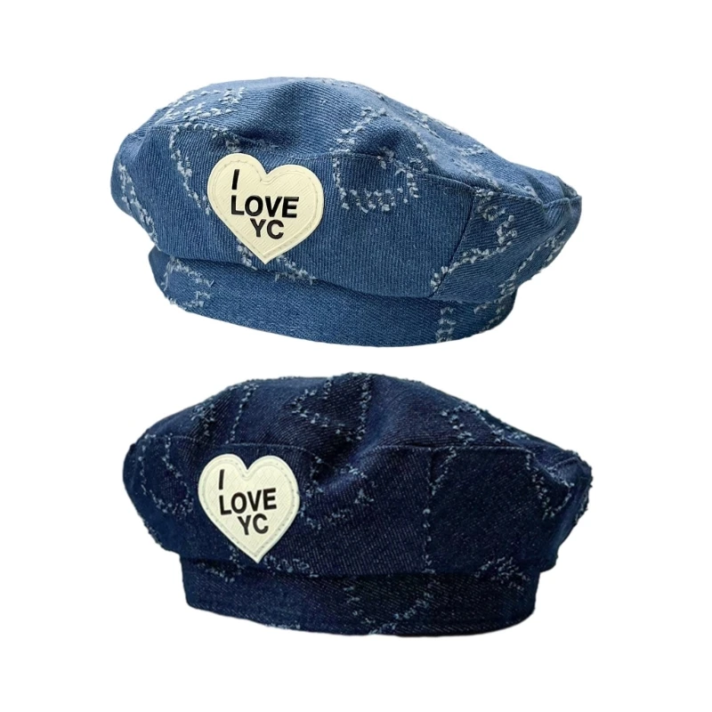 

Baby Denims with Artist Cap Fashionable for Little Girls