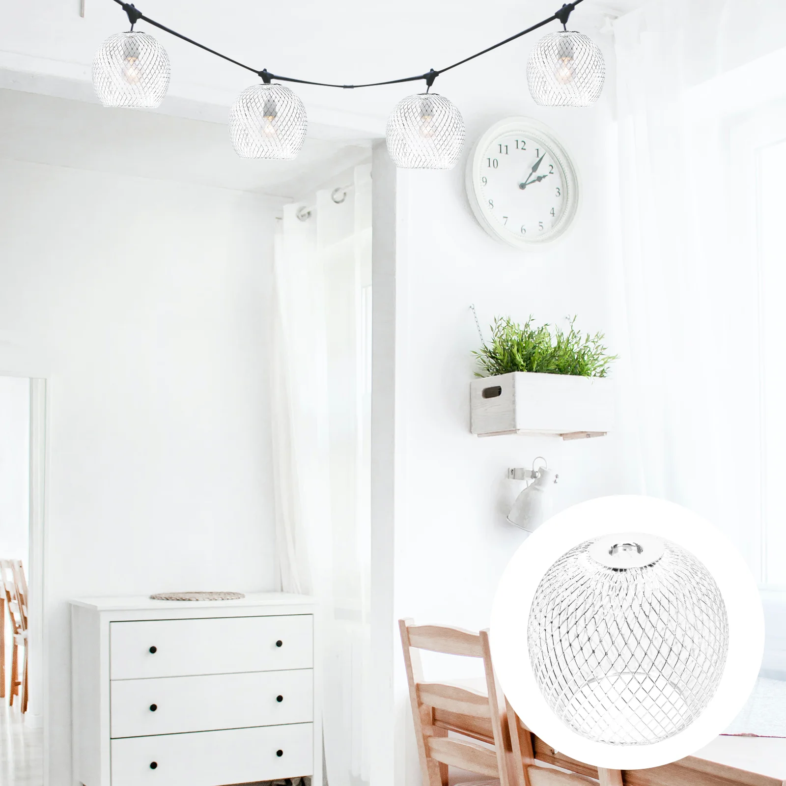 

Lamp Shade Lampshade Light Cover Metal Round Pendant Glass Shades Cage Cylinder Fixture Globe Ceiling Chandelier Rattan Vintage