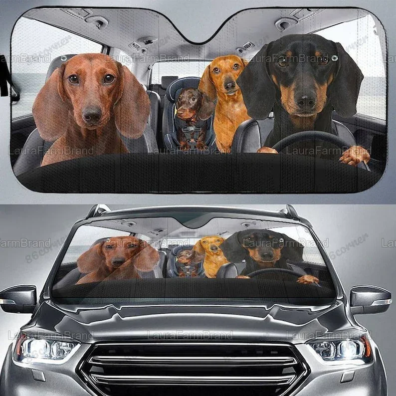 

Dachshund Car SunShade, Dog Lover Dachshund Car Sun Shade, Car Accessories PHT212107A70STYLE FOR CAR