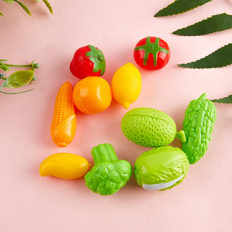 10/pcs lot Mini Simulation Foam Fruit And Vegetables Artificial Kitchen Toys For Children Pretend Play Toy Dollhouse Accessories