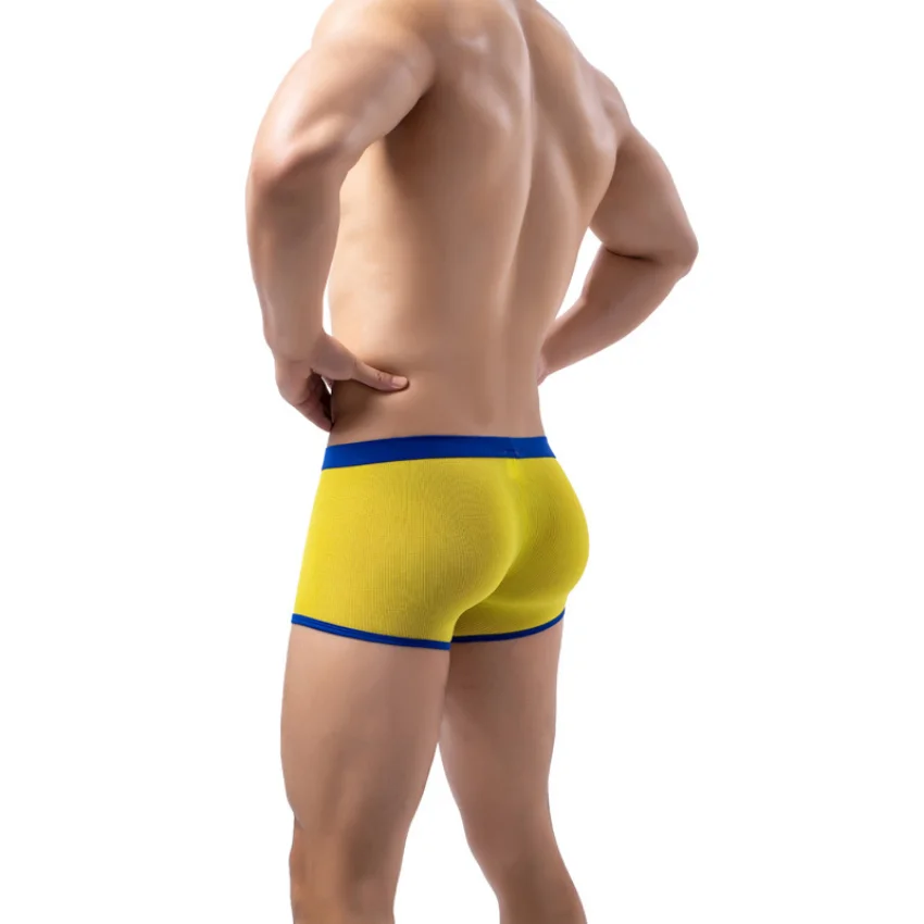 Men's Panties Men's breathable solid color full pants character wrap hip hip shorts sexy men Men Underwear Briefs boxers mens