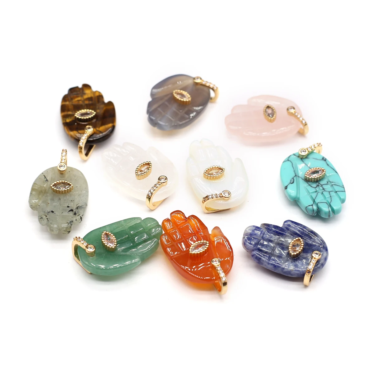 Натуральный камень опал содалит синий бирюзовый Будда в форме руки Рейки