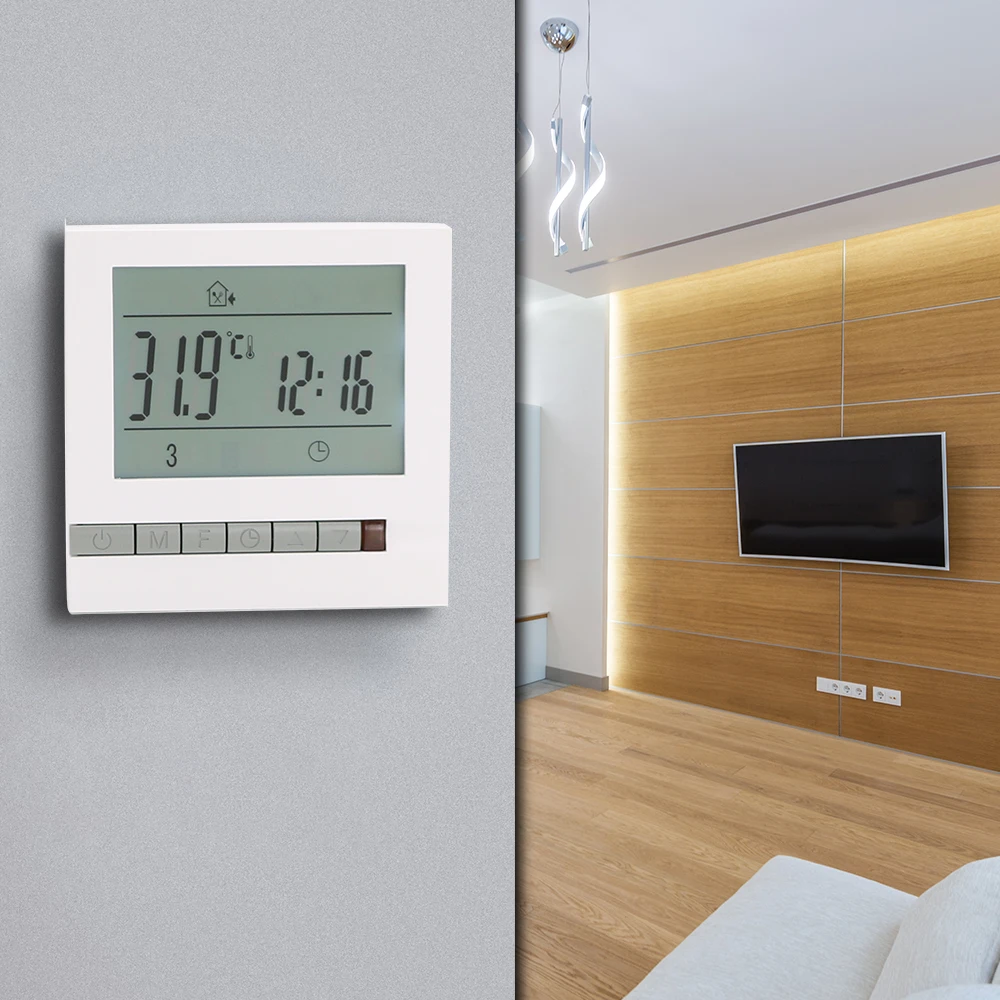 

Wireless Boiler Room Digital LCD Gas Boiler Heating Thermostat 3A Weekly Programmable Smart Thermostat for Warm Floor Heating
