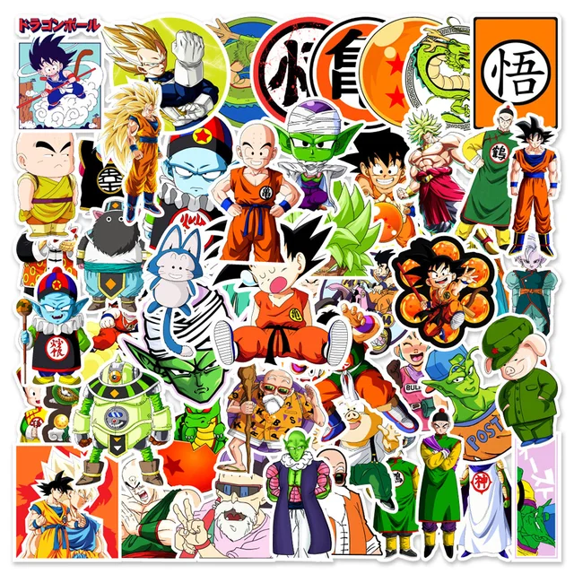 50/100pcs Anime Dragon Ball Stickers for Kids DIY Graffiti Skateboard Laptop Water Bottle Motorcycle Cartoon Toy Decals Sticker 2