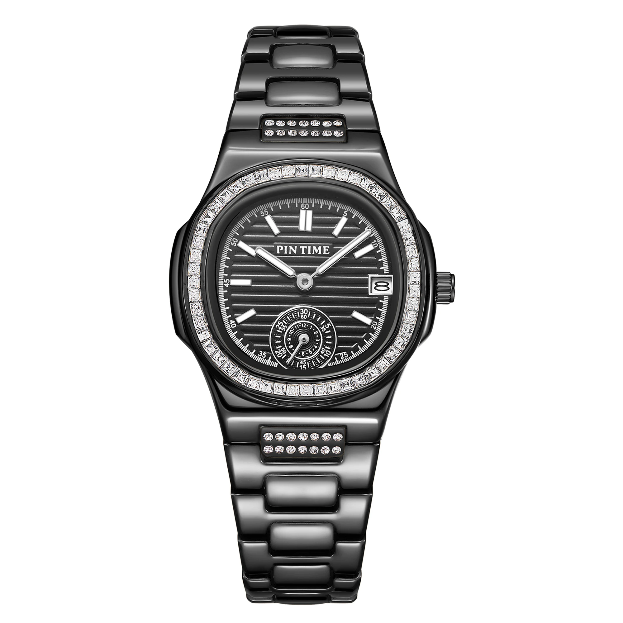 

Часы наручные женские кварцевые из нержавеющей стали с бриллиантами