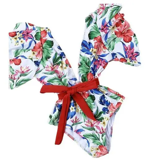 

Пикантный слитный купальный костюм с открытыми плечами и оборками, новинка 2022, женский купальный костюм, купальные костюмы с глубоким V-обра...