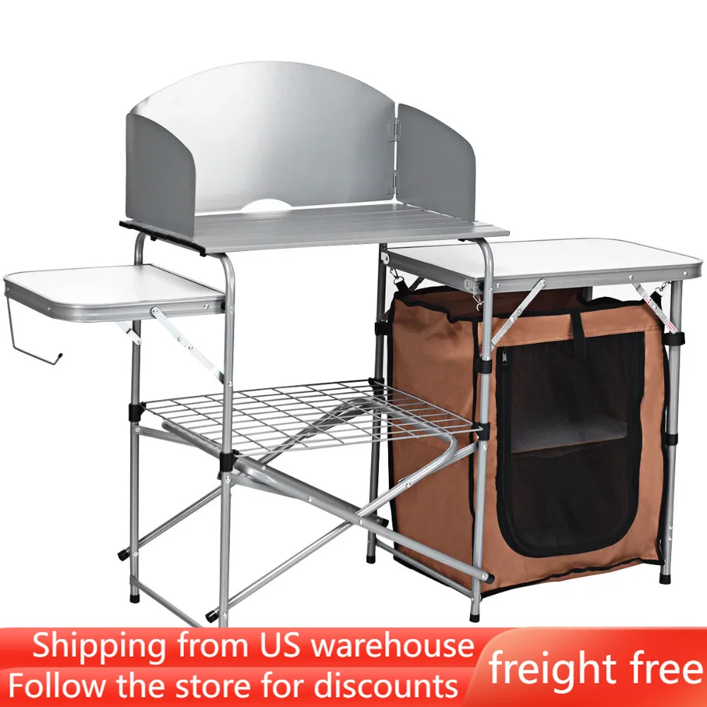

Fashion Outdoor Kitchen Foldable Grilling Stand Portable Camping Grill Table BBQ Table,freight free