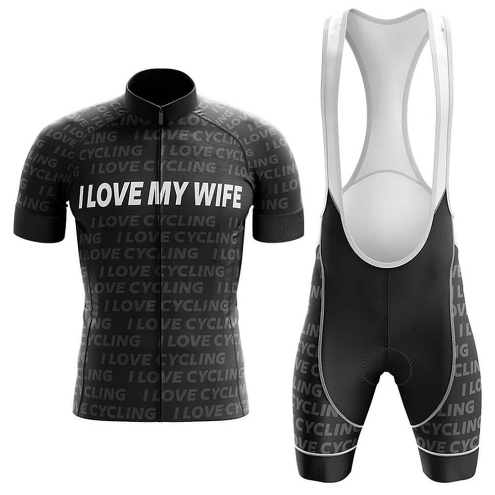 

Я люблю мою жену велосипедный комплект нагрудники шорты велосипедная Джерси велосипедная рубашка с коротким рукавом Одежда для езды на велосипеде Горный горный костюм