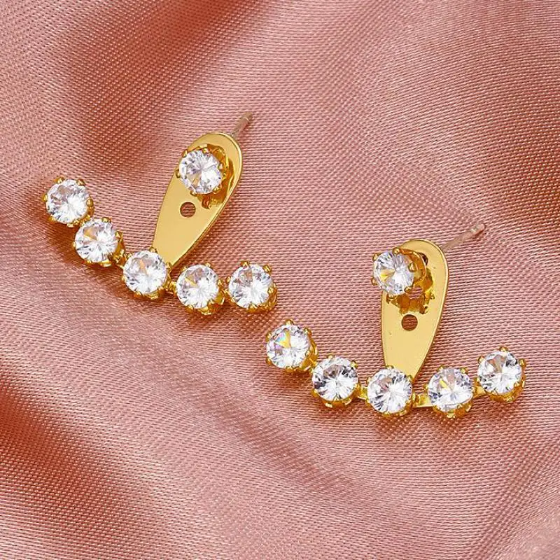 

New High Quality Crystal Earrings Sweet Zircon Star Back Hanging Stud Earrings For Women Earing Jewelry Earings Earring CF
