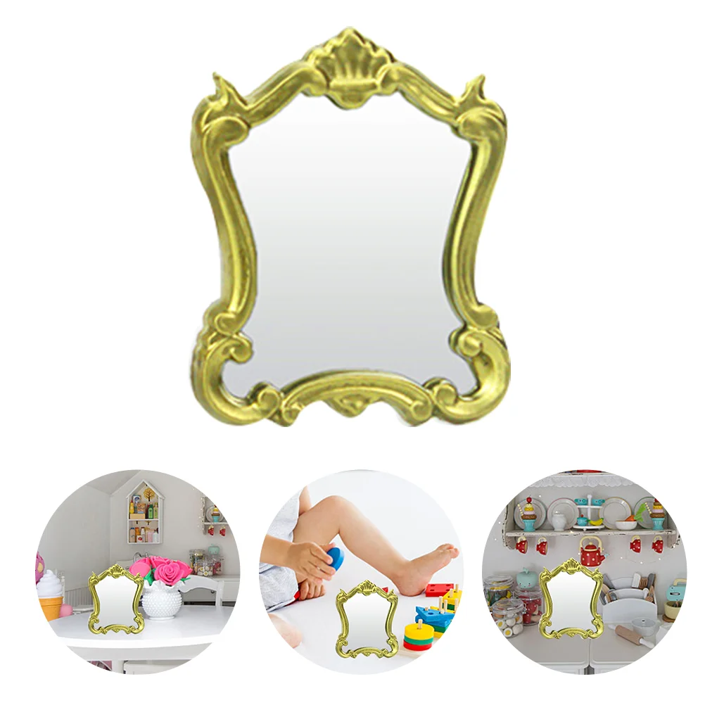 

Adornment Mini House Ornament Miniature Makeup Mirror Decorative Mirror Model for Desktop Scene
