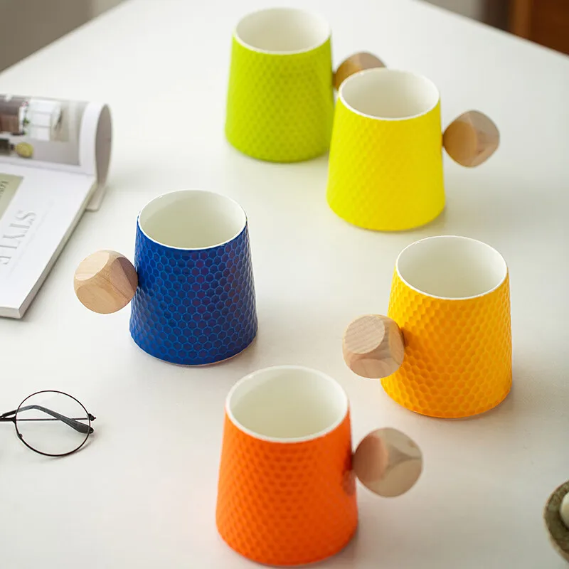 Креативная Сотовая Керамическая Кружка 350 Мл Красочный Праздничный Подарок