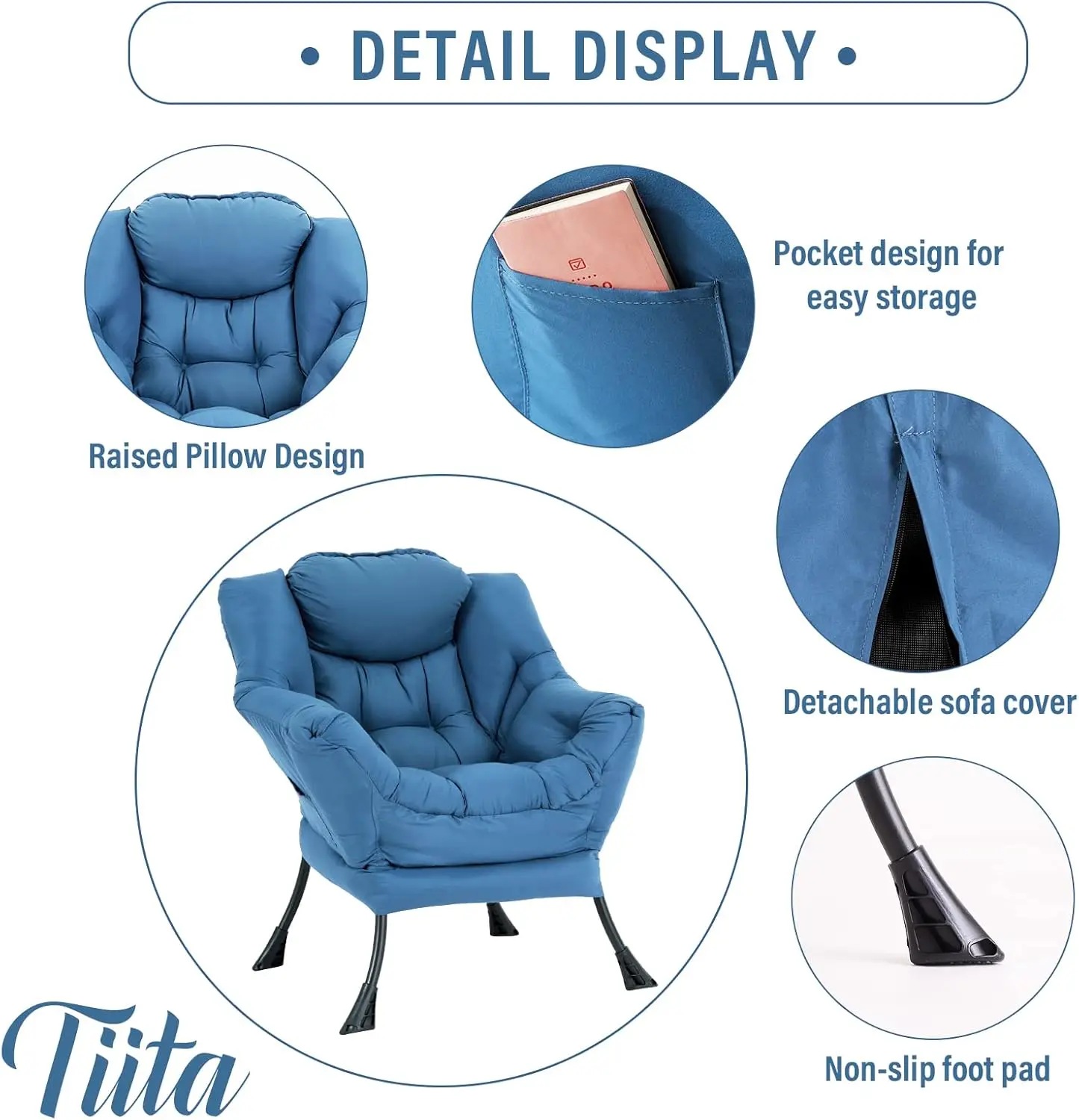 Tiita Османское ленивое кресло для отдыха диван кресло/стул чтения с подставкой ног