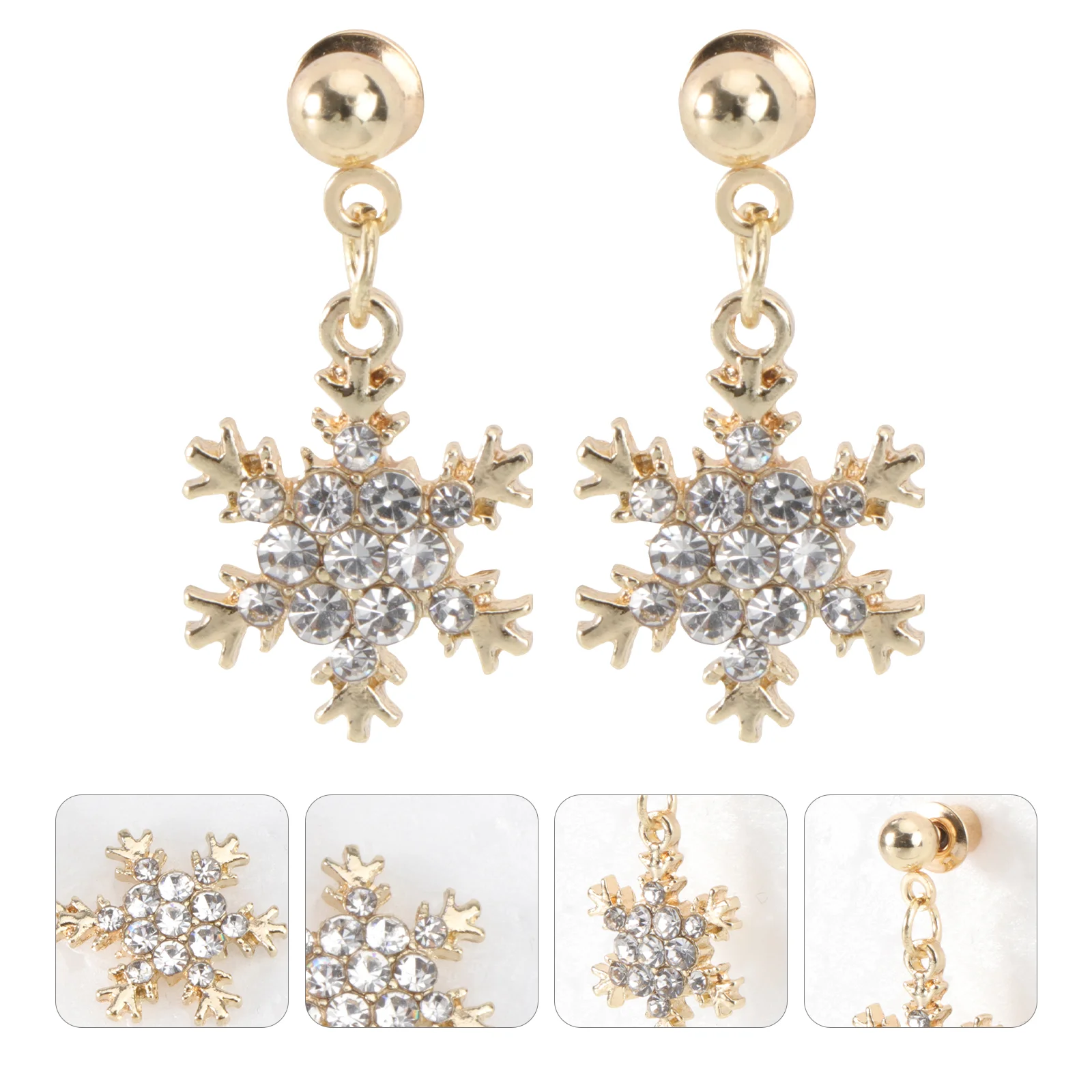 

Christmas Ear Earrings Snowflake Earring Jewelry Clipdrop Stud Cuff Piercingfunny Danglerdangle Women Tree Holiday Screw Clips