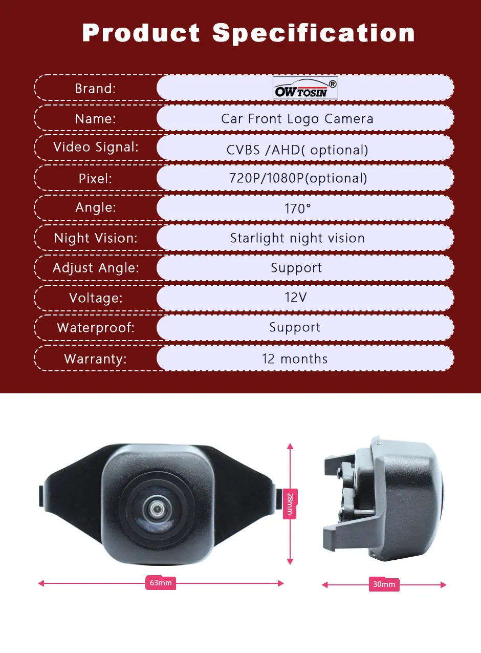 AHD 1080P 170 ° Автомобильная передняя камера рыбий глаз для Opel Vauxhall Insignia B Z18 Buick Regal 2020