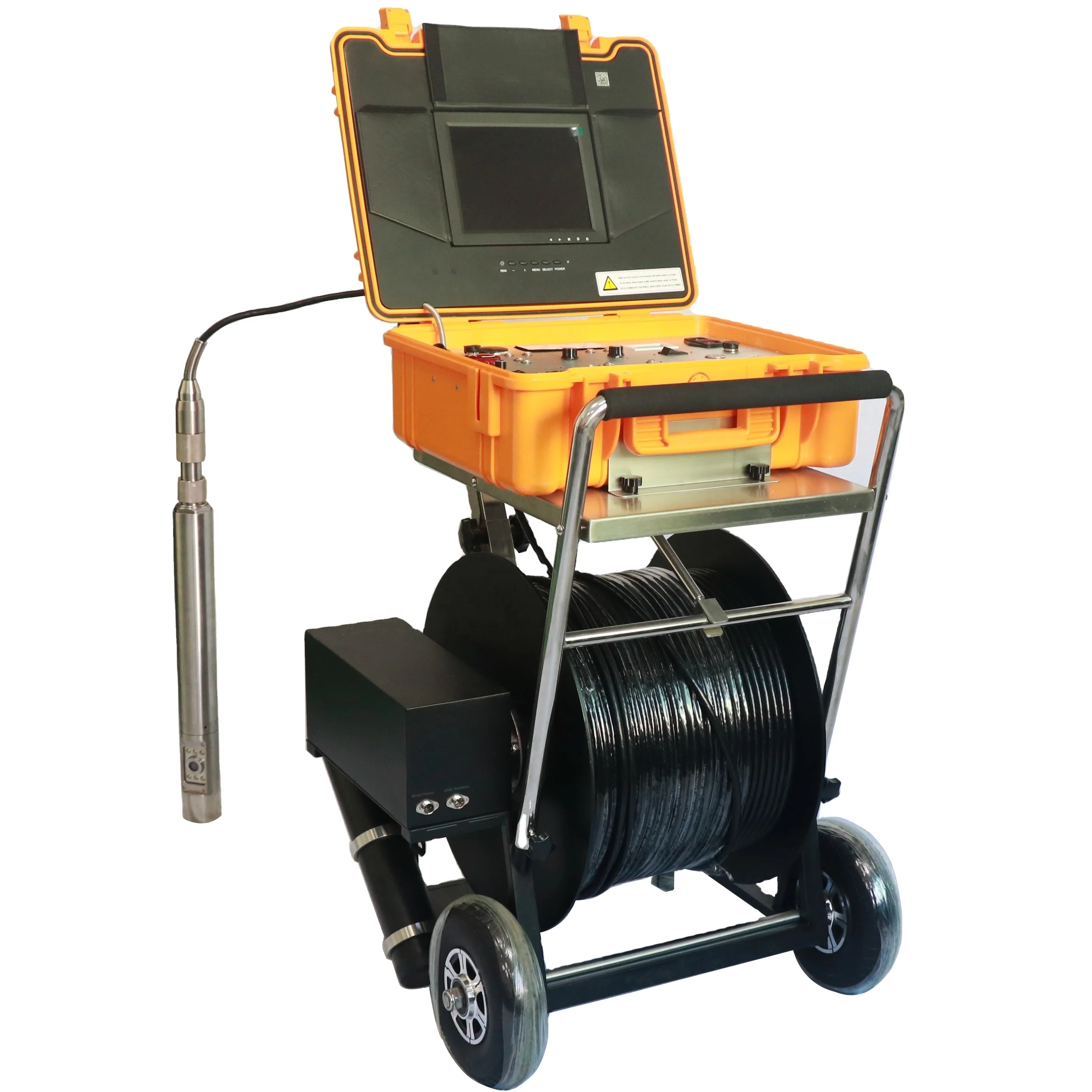 

NEW 63mm Dual-view Underwater Camera 200m to 500m Borehole Inspection Camera with electric winch Wifi transmitter V10-BCSA