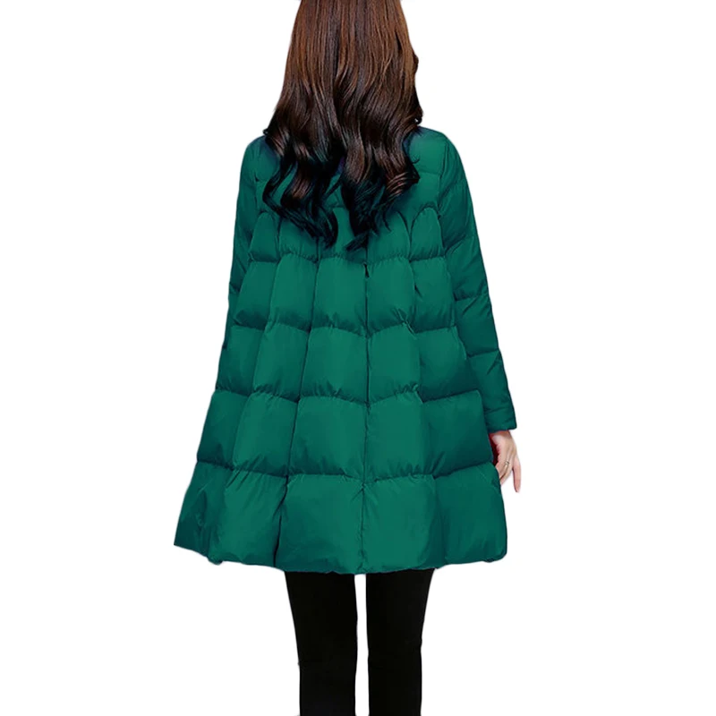 Winter New Fashion Down Cotton Jacket Cloak Padded Outerwear Thick Warm Quilted Jacket Women's Long Casual Parka Overcoat 3XL