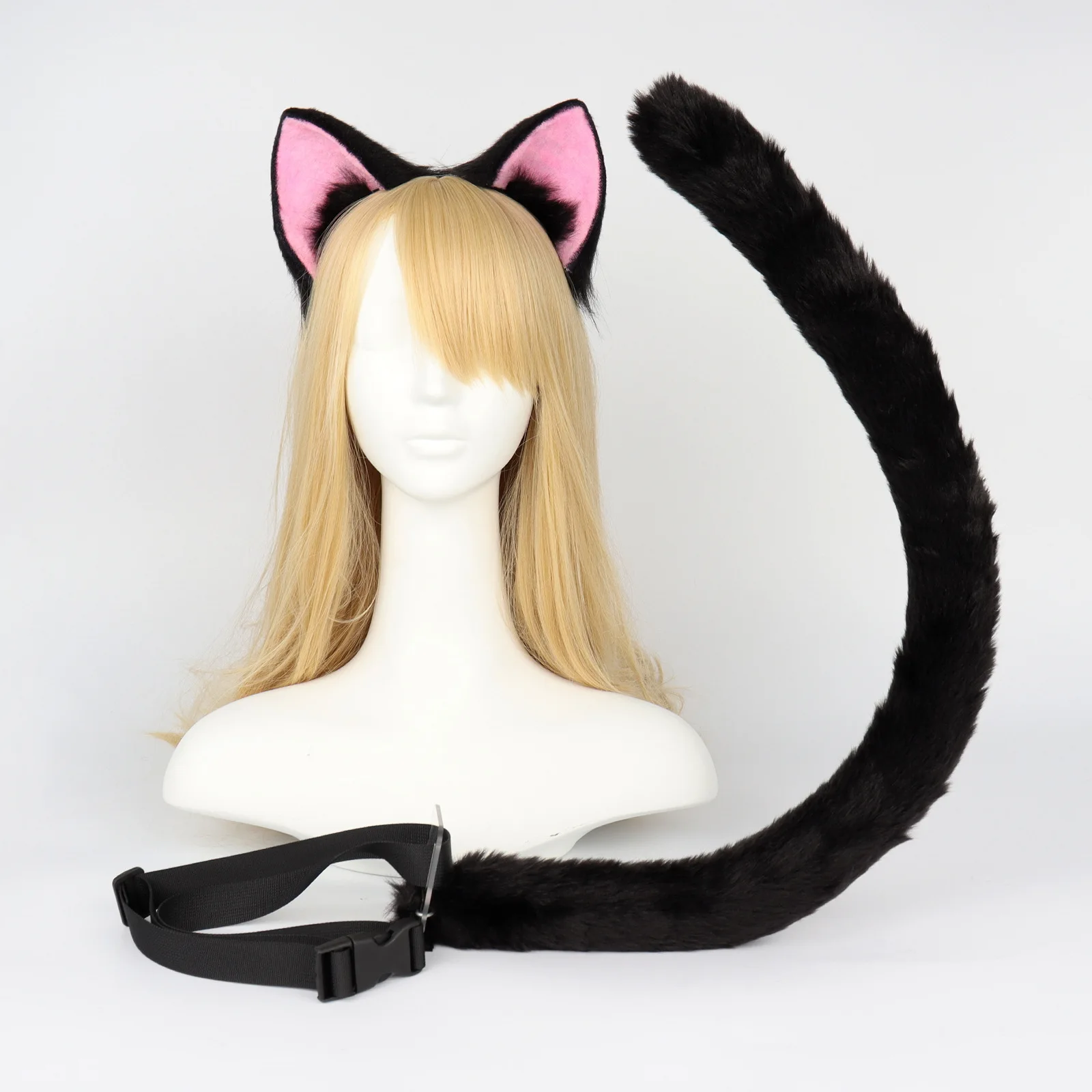

Anime KINOMOTO SAKURA Plush Cat Ears Tail Lolita Headband Cosplay Cardcaptor Sakura Accessories Animal Ears Halloween Headwear