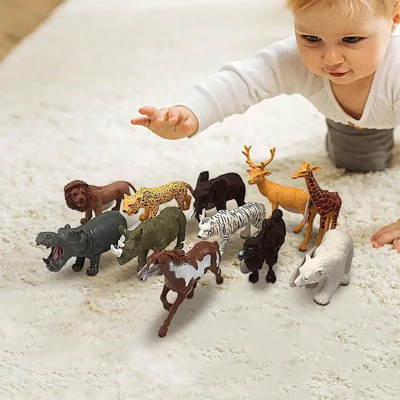 

Animal Figurines For Kids 12 Pcs Wildlife Forest Animals Figures Realistic Animal Miniature Toys Cake Toppers Animal Figures