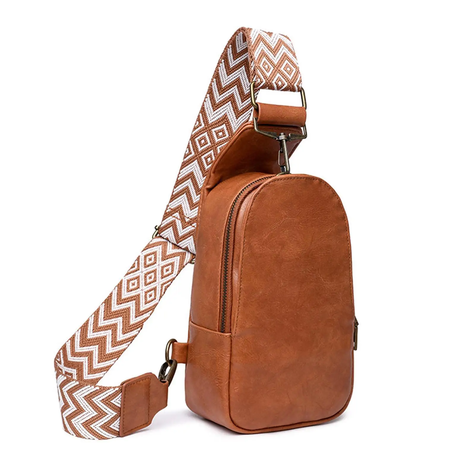 

Women Chest Bag Sling Bag Small Crossbody Pu Leather Satchel Daypack For Phone Shopping Travel With Shoulder Strap U1k2