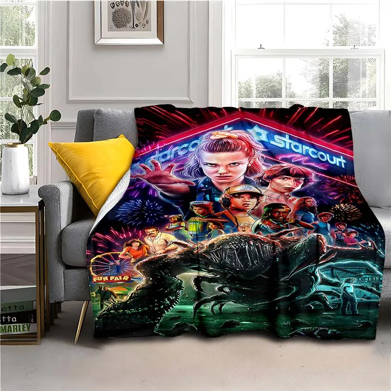 

Stranger Things Blanket 3D Printed Horror Drama Sofa Blanket Flannel Home Blanket Plush Soft Blanket Travel camping blanket