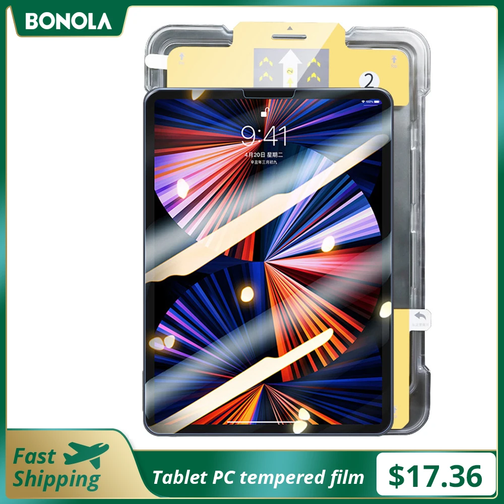 

Защитная пленка Bonola из закаленного стекла для iPad Pro 12,9 дюйма, защитная стеклянная пленка для планшетного ПК, пленка HD для защиты от царапин д...
