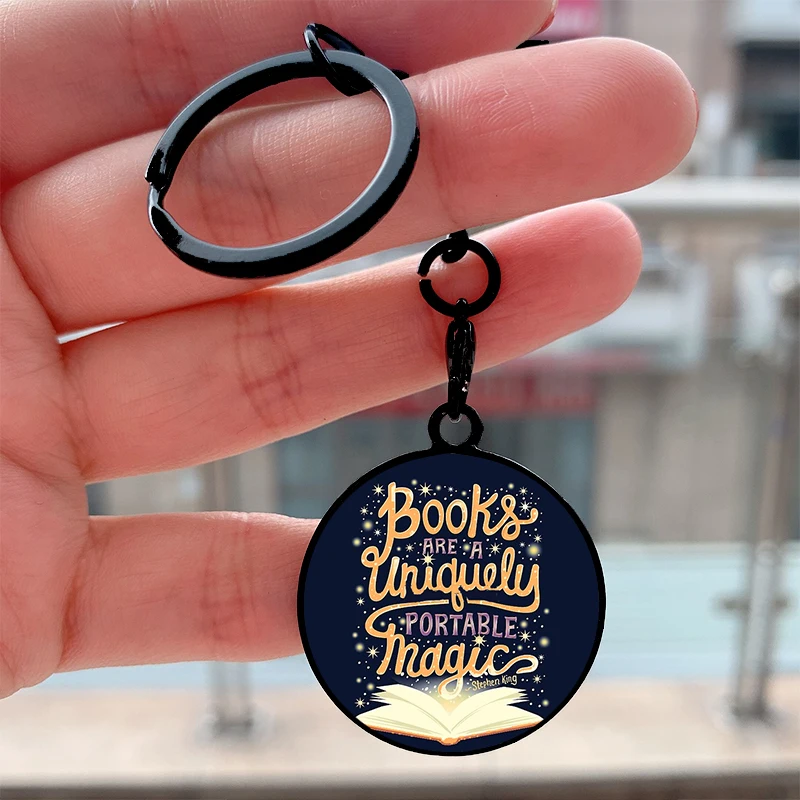 

Fashion Books are magic Key Tag Motorcycles Cars Backpack Chaveiro Keychain For Friends Key Ring Gifts Accessories