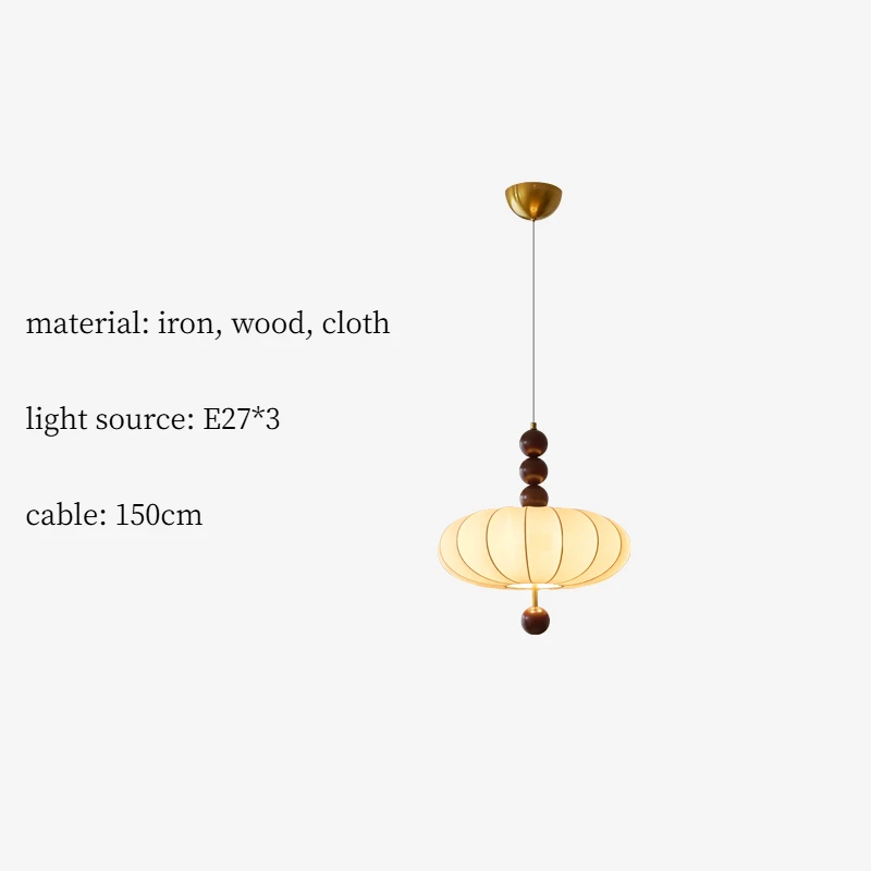 

Vintage Cloth Pendant Light Japan Retro Restaurant Shop Chandelier Living Room Antique Table Hanging Lamp for Room Decor