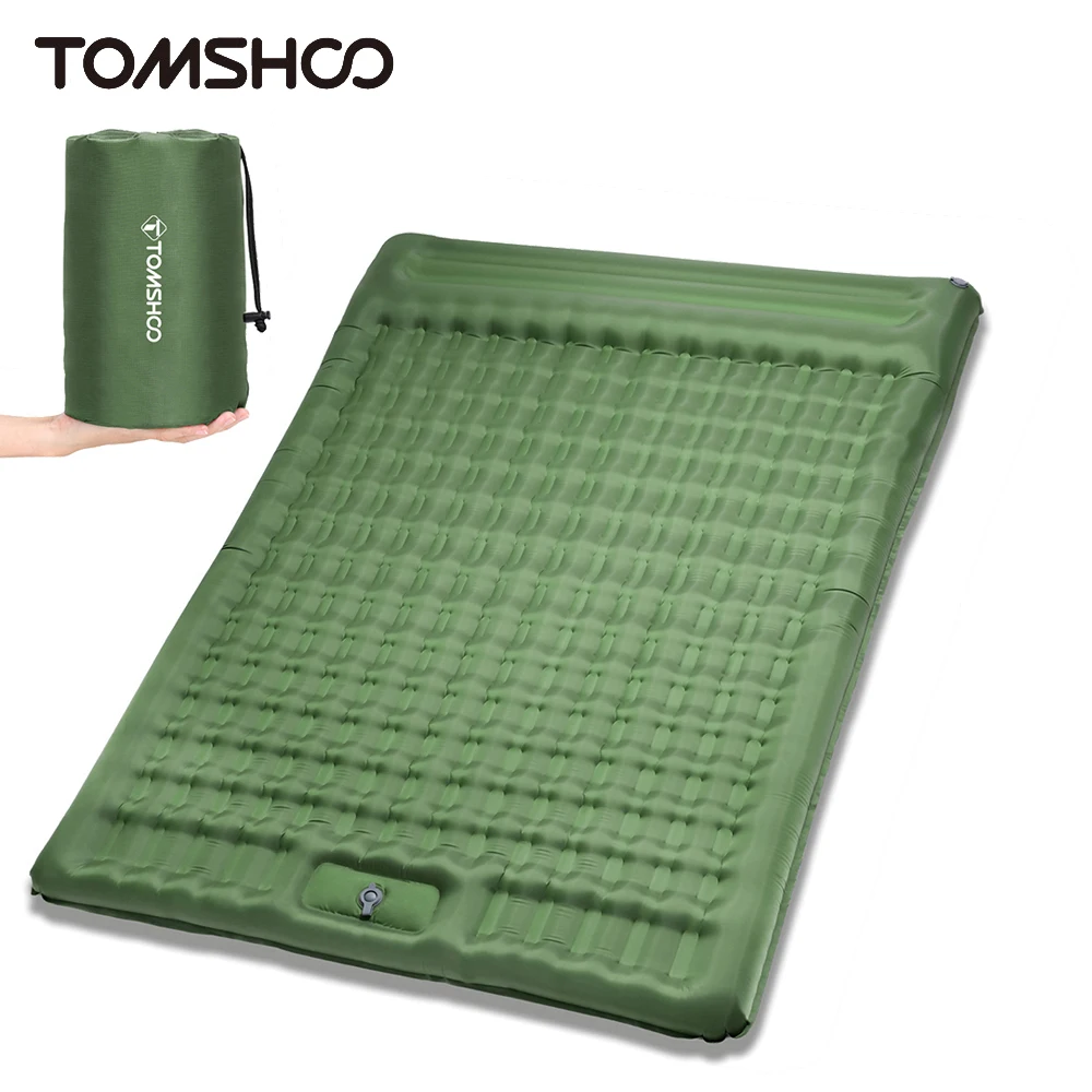 

Tomshoo Inflatable Mattress w Built-in Pump Extra Thick 5Inch Double Sleeping Pad Mat Air Mattress Camping Backpacking Hiking