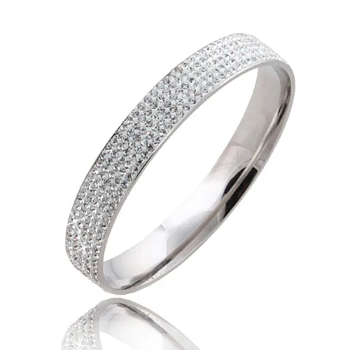 Модный инкрустированный чешским камнем из нержавеющей стали пять рядов женский