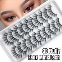 10 pairs 3d mink lashes natural false eyelashes dramatic volume fake lashes makeup eyelash extension silk eyelashes
