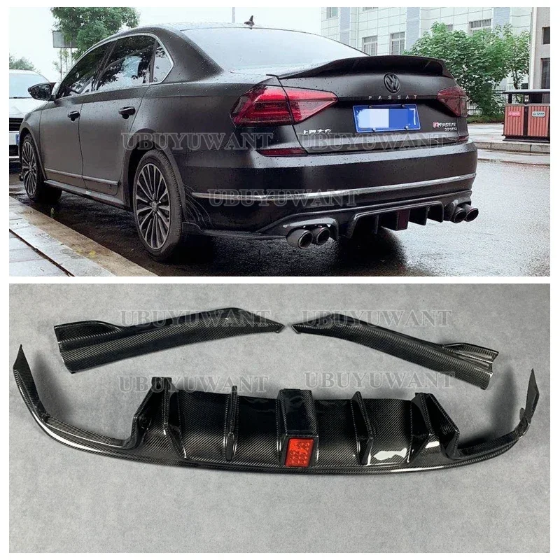 Задняя губа из углеродного волокна со светодиодной подсветкой для Volkswagen Passat B7 USA