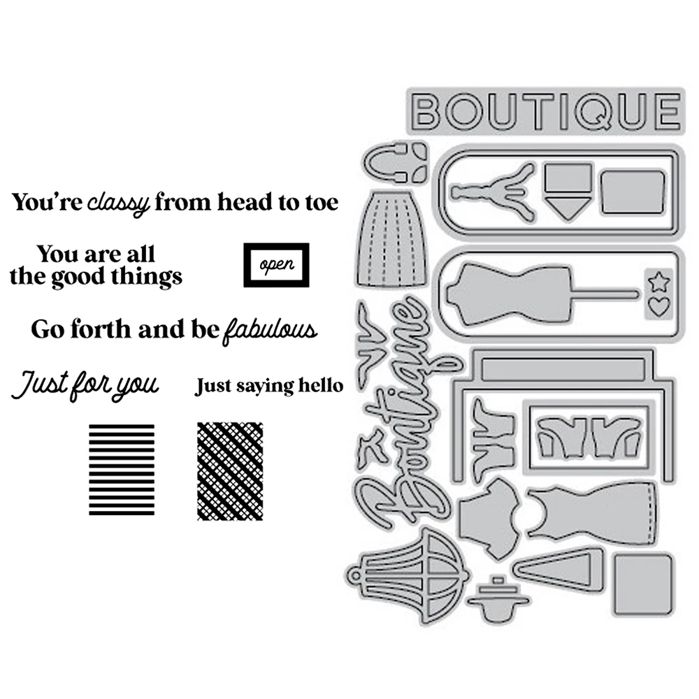 Модный шоппинг штампы и штампы узоры чувства прозрачные штампы для «сделай сам» Скрапбукинг фотобумага декоративные поделки создание карт 31