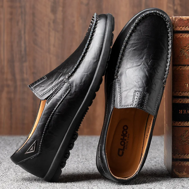 

SOLI2 Breathable Genuine Leather Men Shoes Luxury Brand Casual shoes Formal Loafers Moccasins Male Driving shoes S10900-S10907