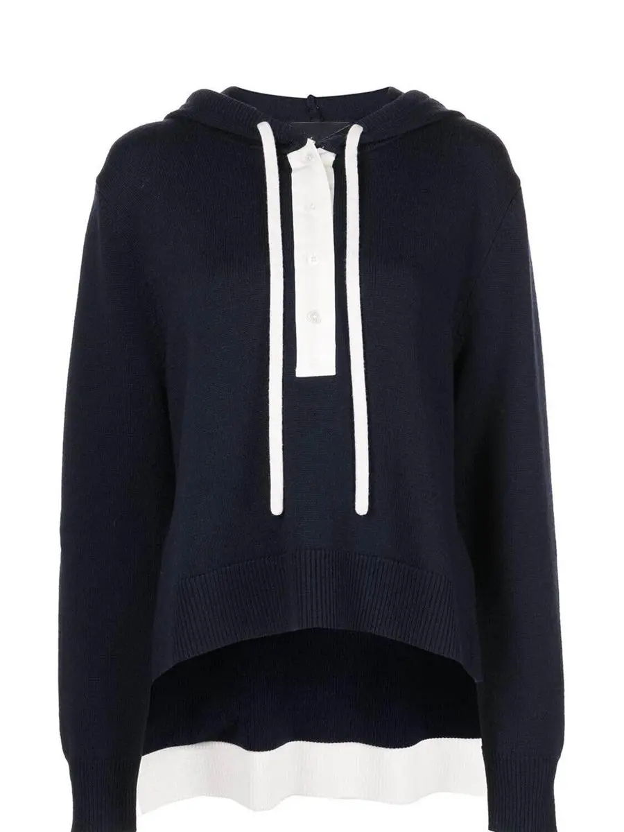 

Новинка Весна 2022, кашемировый хлопковый костюм контрастных цветов, свитер с капюшоном и юбка