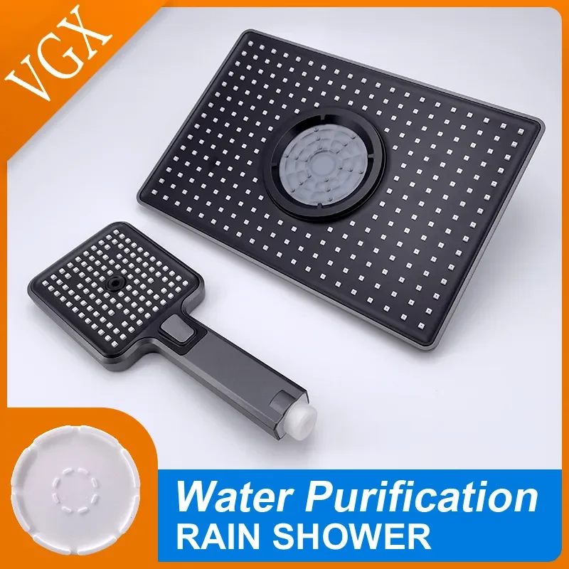 

NEW2023 Square Rain Shower Rainfall With Handheld High Pressure Shower Set for Bathroom Shower System Bathroom Accessories Grey