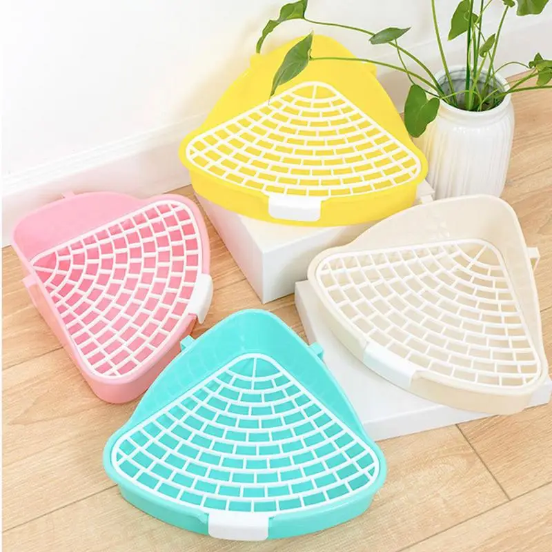 Triangle With High Guard Rail Pet Toilet Potty Reusable Litter Pan