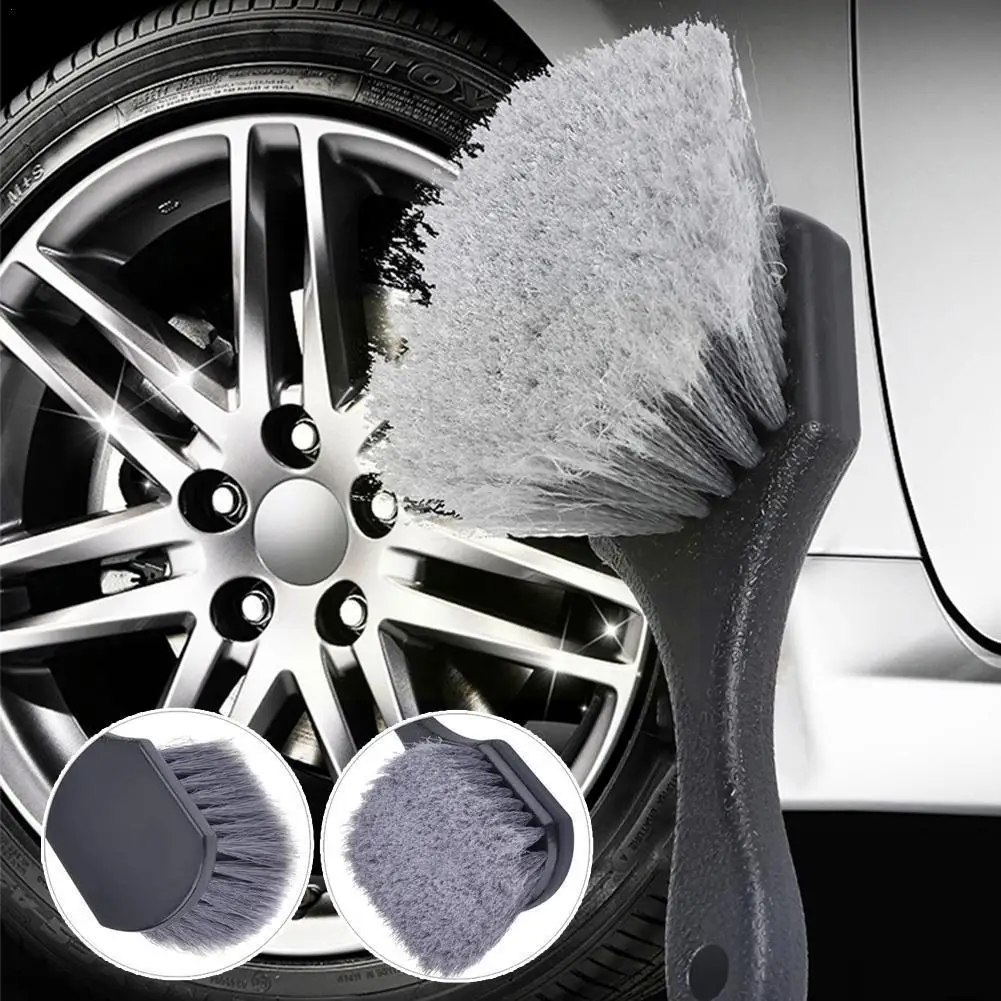 

Wheel Cleaning Brush Car Harmless Detail Brush Short Handle Maintain Washing Cleaning Vehicles Accessories Tire Brush S0v9