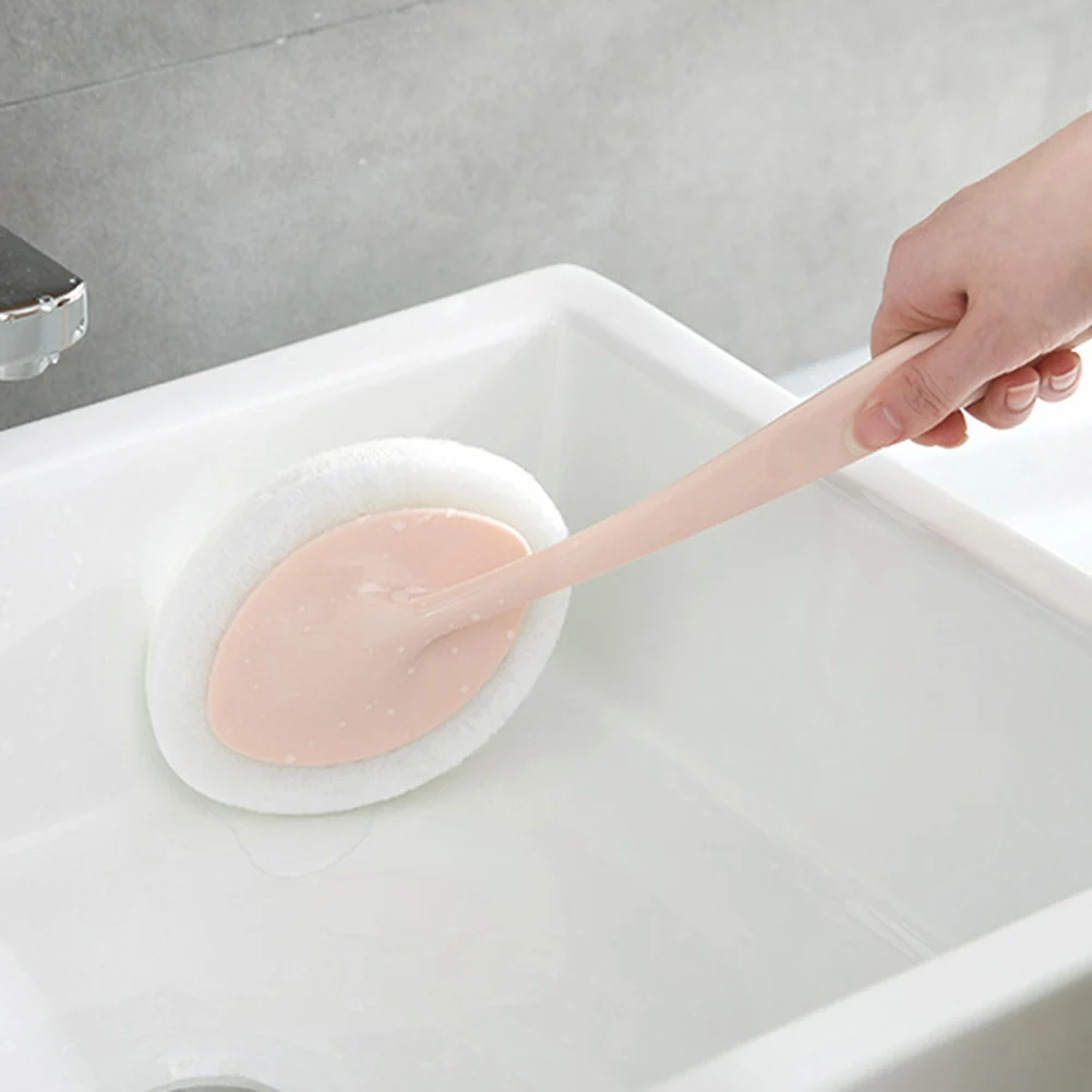 

1pc Hand-held Sponge Cleaning Brush Bath Brush Ceramic Tile Kitchen Descaling Pot Brush Floor Brush Replaceable Sponge