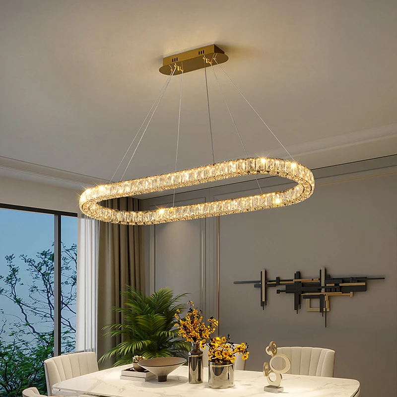 

Luxury Crystal Chandelier Modern Villa Dimmable Round Bedroom Living Room Ceiling Lamp Home Decor Indoor Lighting Chandelier