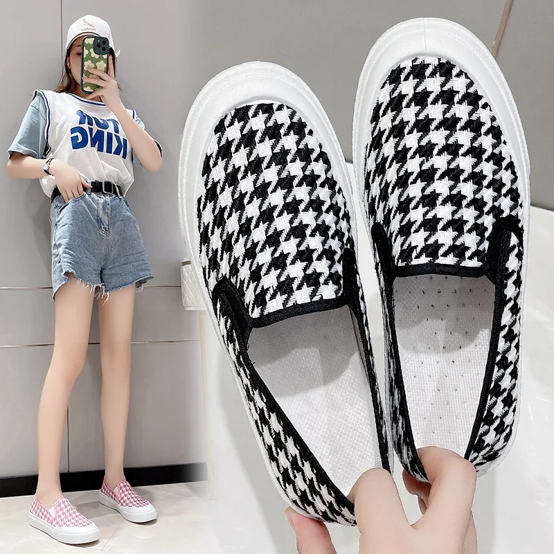 Spring and Autumn New Fashion Female Single Shoes Stitching Trend Canvas Shoes Casual Comfortable Vulcanized Shoes